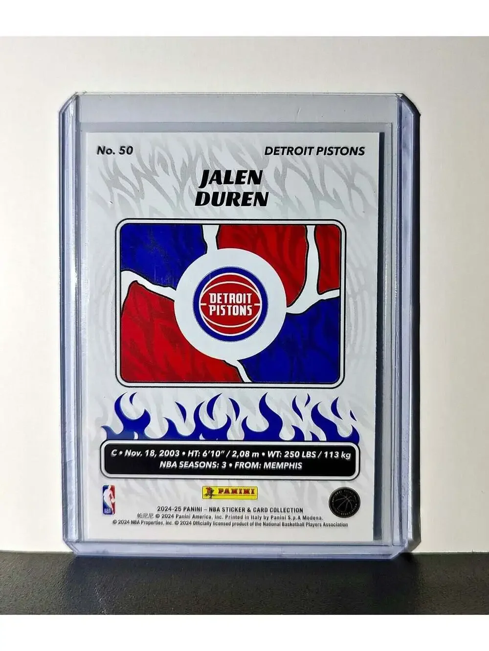 Jalen Duren 2024-25 Panini NBA #50 Sticker Card Detroit Pistons